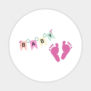 Baby girl foot prints Magnet